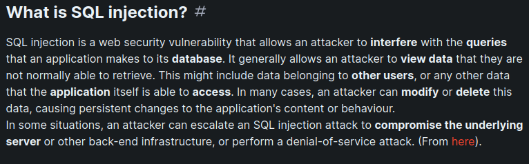SQL Injection